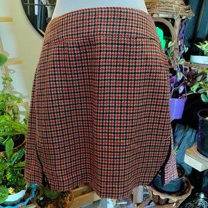 Vintage black and red Houndstooth mini skirt